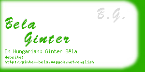 bela ginter business card