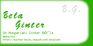 bela ginter business card